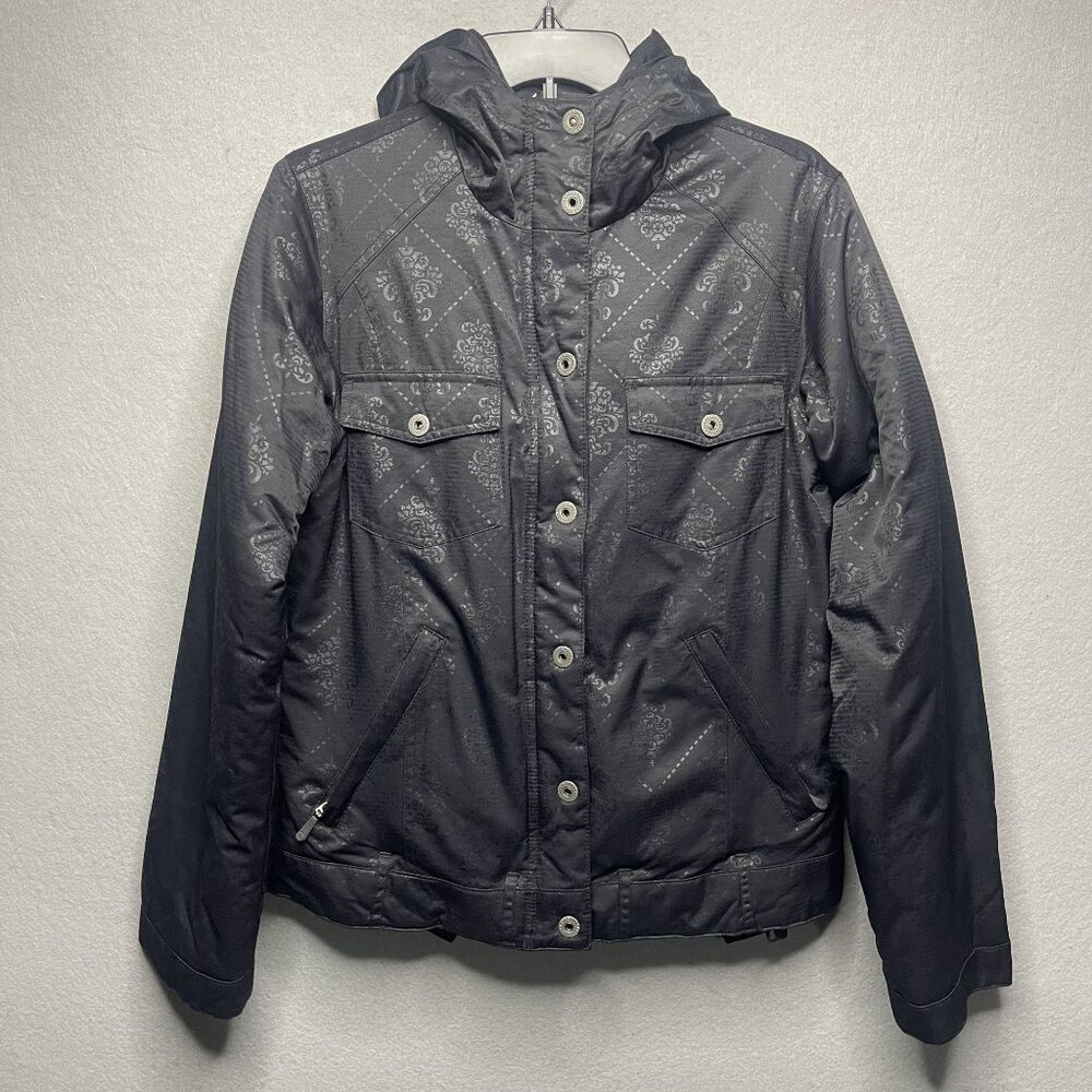 Powder Room Womens Medium Black Hooded Ski Jacket